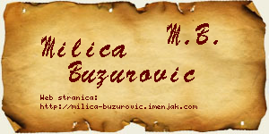 Milica Buzurović vizit kartica